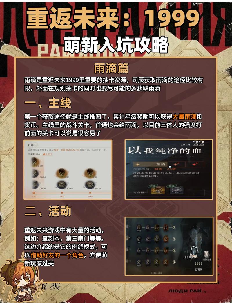 重返未来1999十连多少雨滴？一篇讲透抽卡成本与攒抽策略的攻略